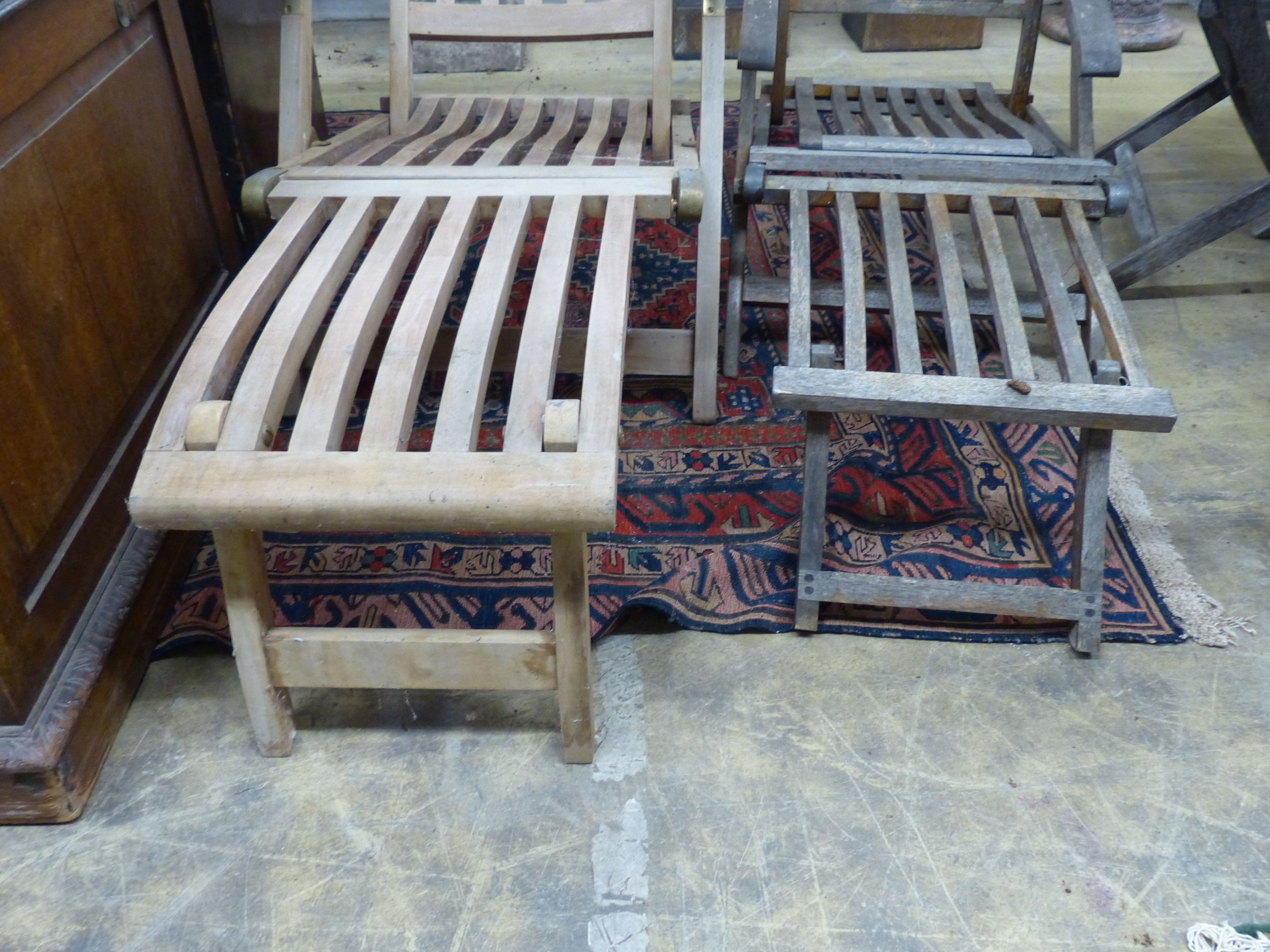 Two teak steamer chairs